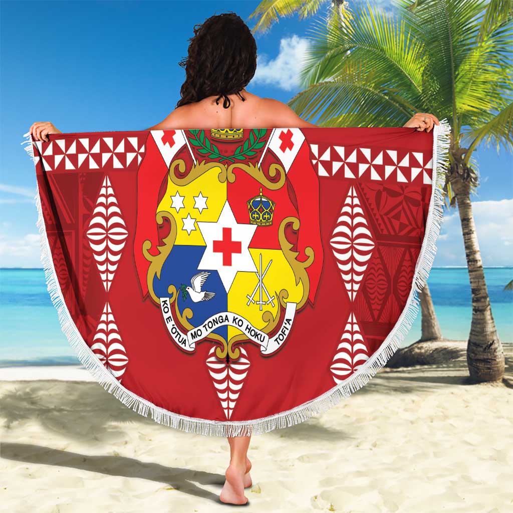 Custom Tonga Rugby 2024 Beach Blanket Go Champions Ikale Tahi Ngatu Pattern LT14 - Polynesian Pride