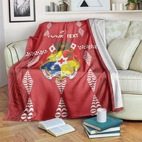Custom Tonga Rugby 2024 Blanket Go Champions Ikale Tahi Ngatu Pattern LT14 Red - Polynesian Pride