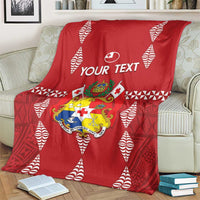 Custom Tonga Rugby 2024 Blanket Go Champions Ikale Tahi Ngatu Pattern LT14 - Polynesian Pride