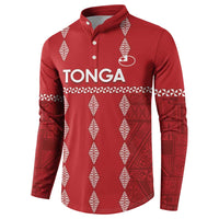 Custom Tonga Rugby 2024 Button Sweatshirt Go Champions Ikale Tahi Ngatu Pattern LT14 - Polynesian Pride