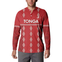 Custom Tonga Rugby 2024 Button Sweatshirt Go Champions Ikale Tahi Ngatu Pattern LT14 - Polynesian Pride