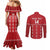 Custom Tonga Rugby 2024 Couples Matching Mermaid Dress and Long Sleeve Button Shirt Go Champions Ikale Tahi Ngatu Pattern