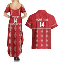 Custom Tonga Rugby 2024 Couples Matching Summer Maxi Dress and Hawaiian Shirt Go Champions Ikale Tahi Ngatu Pattern LT14 - Polynesian Pride