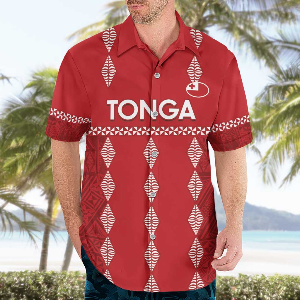 Custom Tonga Rugby 2024 Hawaiian Shirt Go Champions Ikale Tahi Ngatu Pattern LT14 - Polynesian Pride