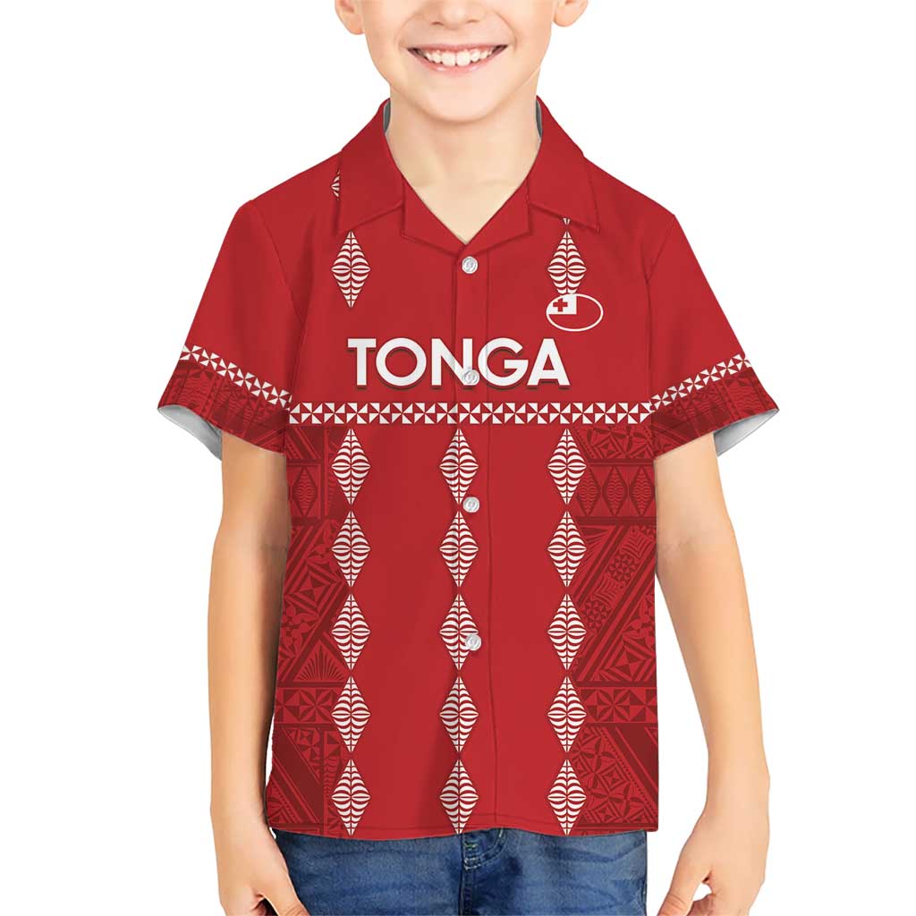 Custom Tonga Rugby 2024 Hawaiian Shirt Go Champions Ikale Tahi Ngatu Pattern LT14 - Polynesian Pride