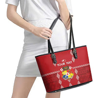 Custom Tonga Rugby 2024 Leather Tote Bag Go Champions Ikale Tahi Ngatu Pattern LT14 - Polynesian Pride