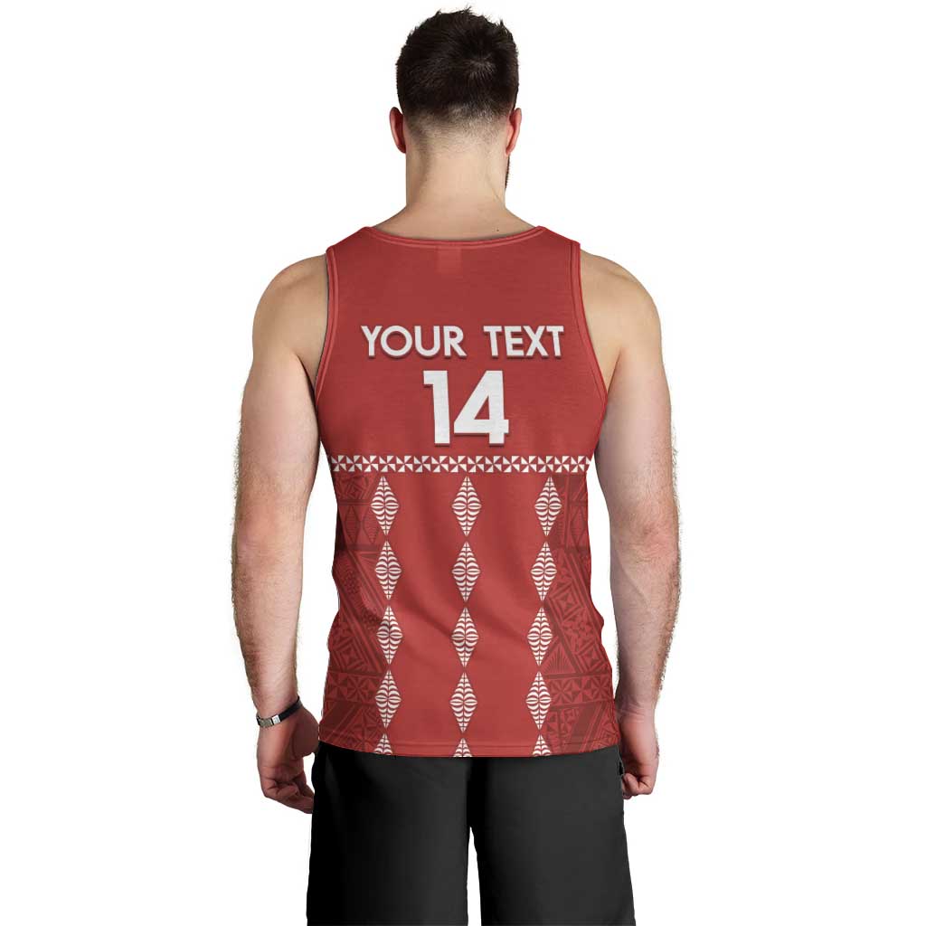 Custom Tonga Rugby 2024 Men Tank Top Go Champions Ikale Tahi Ngatu Pattern LT14 - Polynesian Pride