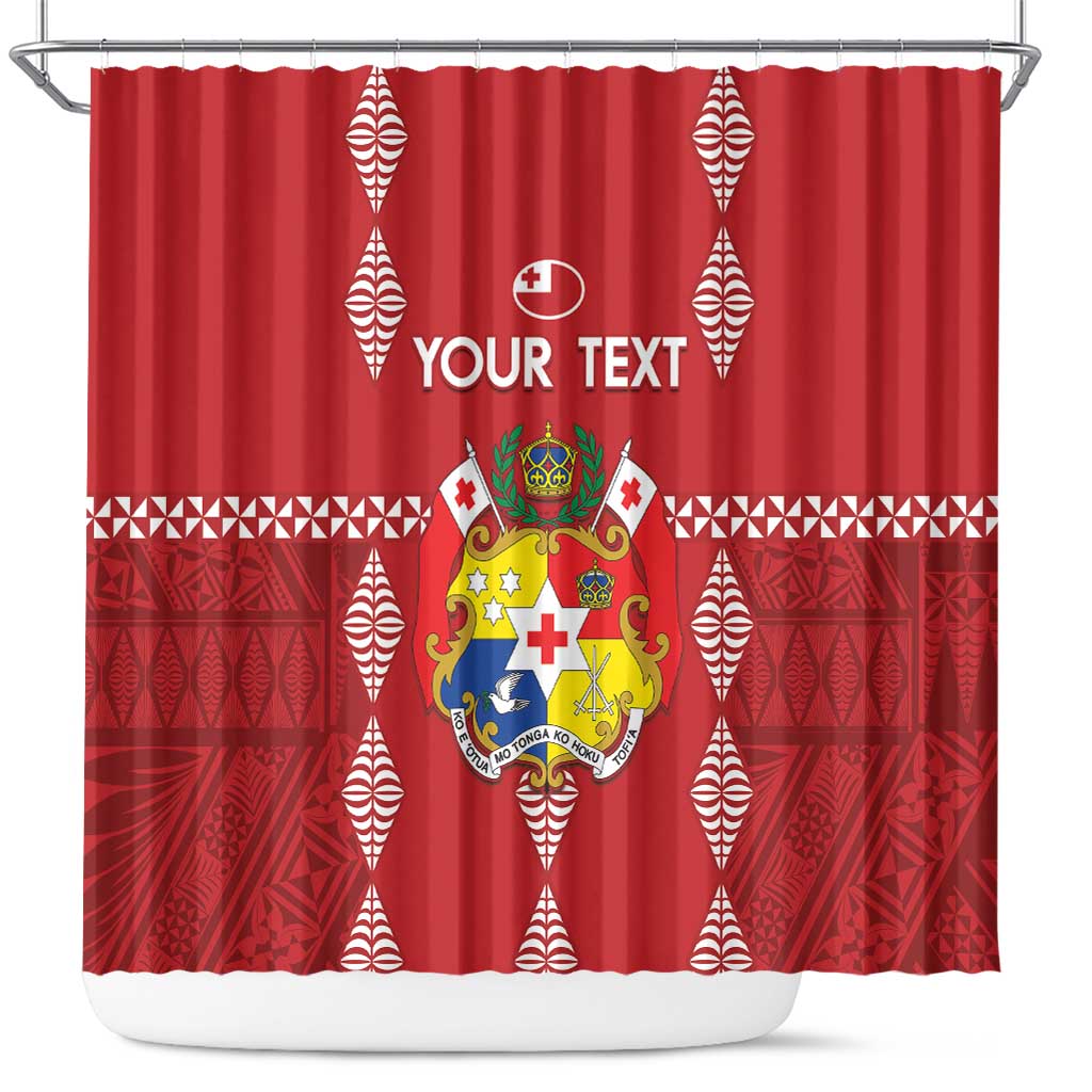 Custom Tonga Rugby 2024 Shower Curtain Go Champions Ikale Tahi Ngatu Pattern