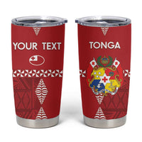 Custom Tonga Rugby 2024 Tumbler Cup Go Champions Ikale Tahi Ngatu Pattern LT14 Red - Polynesian Pride