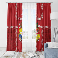Custom Tonga Rugby 2024 Window Curtain Go Champions Ikale Tahi Ngatu Pattern LT14 - Polynesian Pride