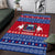 Personalised Samoa Christmas Area Rug Samoan Coat Of Arms Manuia Le Kirisimas LT14 Blue - Polynesian Pride