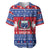 Personalised Samoa Christmas Baseball Jersey Samoan Coat Of Arms Manuia Le Kirisimas LT14 Blue - Polynesian Pride