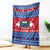 Personalised Samoa Christmas Blanket Samoan Coat Of Arms Manuia Le Kirisimas LT14 Blue - Polynesian Pride