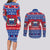 Personalised Samoa Christmas Couples Matching Long Sleeve Bodycon Dress and Long Sleeve Button Shirts Samoan Coat Of Arms Manuia Le Kirisimas LT14 - Polynesian Pride