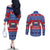 Personalised Samoa Christmas Couples Matching Off The Shoulder Long Sleeve Dress and Long Sleeve Button Shirts Samoan Coat Of Arms Manuia Le Kirisimas LT14 - Polynesian Pride