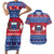 Personalised Samoa Christmas Couples Matching Short Sleeve Bodycon Dress and Hawaiian Shirt Samoan Coat Of Arms Manuia Le Kirisimas LT14 Blue - Polynesian Pride