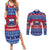 Personalised Samoa Christmas Couples Matching Summer Maxi Dress and Long Sleeve Button Shirts Samoan Coat Of Arms Manuia Le Kirisimas LT14 Blue - Polynesian Pride