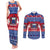 Personalised Samoa Christmas Couples Matching Tank Maxi Dress and Long Sleeve Button Shirts Samoan Coat Of Arms Manuia Le Kirisimas LT14 Blue - Polynesian Pride