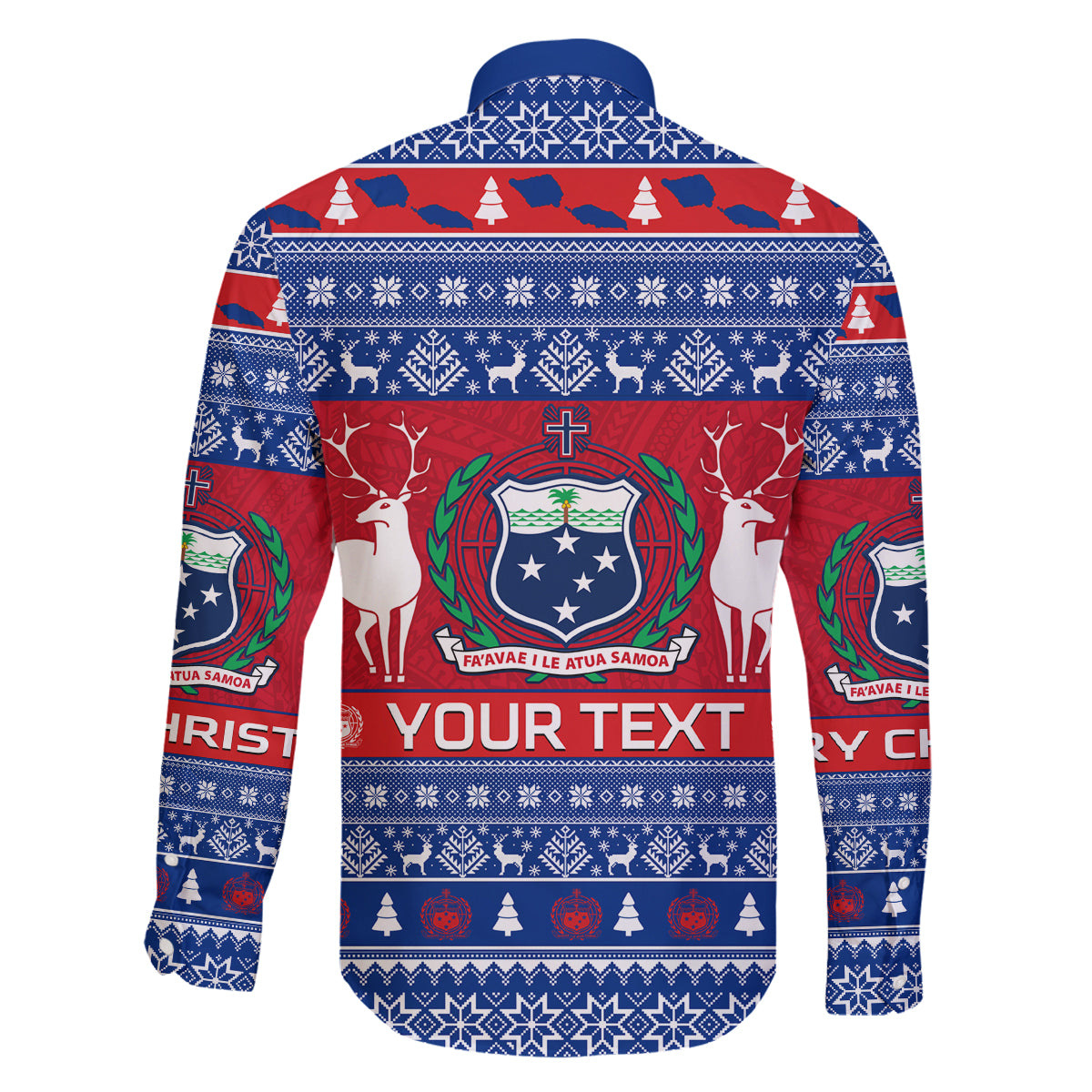 Personalised Samoa Christmas Family Matching Long Sleeve Bodycon Dress and Hawaiian Shirt Samoan Coat Of Arms Manuia Le Kirisimas LT14 - Polynesian Pride