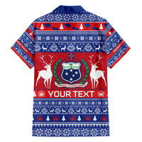 Personalised Samoa Christmas Family Matching Off Shoulder Short Dress and Hawaiian Shirt Samoan Coat Of Arms Manuia Le Kirisimas LT14 - Polynesian Pride