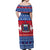 Personalised Samoa Christmas Off Shoulder Maxi Dress Samoan Coat Of Arms Manuia Le Kirisimas LT14 - Polynesian Pride