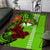 Personalised Hawaii Christmas Area Rug Mele Kalikimaka Kakau Polynesian Shark Tattoo LT14 Green - Polynesian Pride