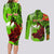 Personalised Hawaii Christmas Couples Matching Long Sleeve Bodycon Dress and Long Sleeve Button Shirts Mele Kalikimaka Kakau Polynesian Shark Tattoo LT14 - Polynesian Pride