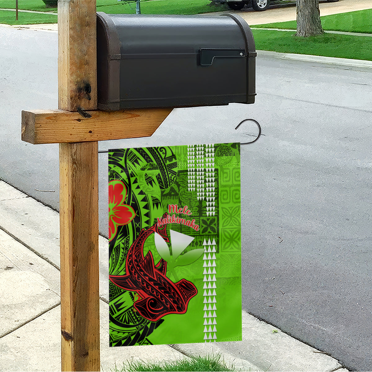 Personalised Hawaii Christmas Garden Flag Mele Kalikimaka Kakau Polynesian Shark Tattoo LT14 - Polynesian Pride