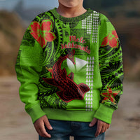 Personalised Hawaii Christmas Kid Ugly Christmas Sweater Mele Kalikimaka Kakau Polynesian Shark Tattoo LT14 - Polynesian Pride