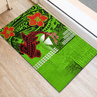 Personalised Hawaii Christmas Rubber Doormat Mele Kalikimaka Kakau Polynesian Shark Tattoo LT14 - Polynesian Pride