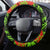 Hawaii Christmas Steering Wheel Cover Mele Kalikimaka Kakau Polynesian Shark Tattoo