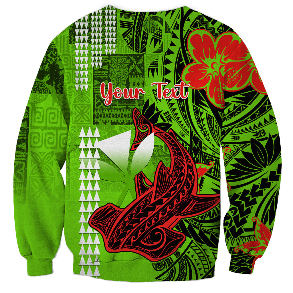 Personalised Hawaii Christmas Sweatshirt Mele Kalikimaka Kakau Polynesian Shark Tattoo LT14 - Polynesian Pride