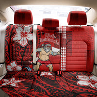 Personalised Hawaii Christmas Back Car Seat Cover Mele Kalikimaka Surfing Santa Claus