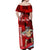 Personalised Hawaii Christmas Off Shoulder Maxi Dress Mele Kalikimaka Surfing Santa Claus LT14 - Polynesian Pride