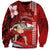 Personalised Hawaii Christmas Sweatshirt Mele Kalikimaka Surfing Santa Claus LT14 Unisex Red - Polynesian Pride