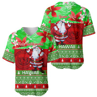 Personalised Hawaii Christmas Baseball Jersey Mele Kalikimaka Hawaiian Santa Tropical Vibes LT14 - Polynesian Pride