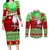 Personalised Hawaii Christmas Couples Matching Long Sleeve Bodycon Dress and Long Sleeve Button Shirts Mele Kalikimaka Hawaiian Santa Tropical Vibes LT14 Red - Polynesian Pride