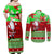 Personalised Hawaii Christmas Couples Matching Off Shoulder Maxi Dress and Long Sleeve Button Shirts Mele Kalikimaka Hawaiian Santa Tropical Vibes LT14 - Polynesian Pride