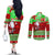 Personalised Hawaii Christmas Couples Matching Off The Shoulder Long Sleeve Dress and Long Sleeve Button Shirts Mele Kalikimaka Hawaiian Santa Tropical Vibes LT14 - Polynesian Pride