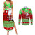 Personalised Hawaii Christmas Couples Matching Summer Maxi Dress and Long Sleeve Button Shirts Mele Kalikimaka Hawaiian Santa Tropical Vibes LT14 Red - Polynesian Pride