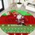 Personalised Hawaii Christmas Round Carpet Mele Kalikimaka Hawaiian Santa Tropical Vibes LT14 Red - Polynesian Pride