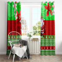 Personalised Hawaii Christmas Window Curtain Mele Kalikimaka Hawaiian Santa Tropical Vibes LT14 - Polynesian Pride
