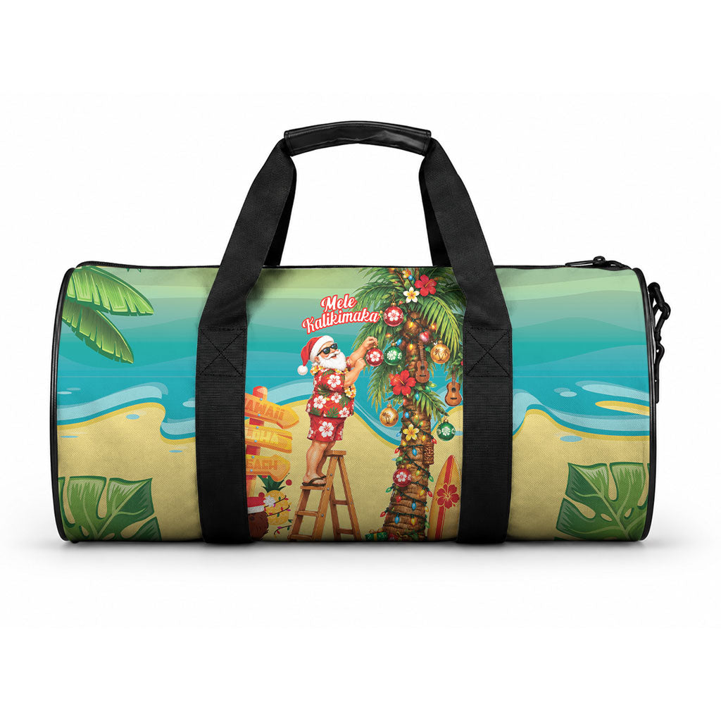 Hawaii Christmas Mele Kalikimaka Duffle Bag Santa Decorating Xmas Palm Tree Tropical Vibes LT14 One size Multicolor - Polynesian Pride