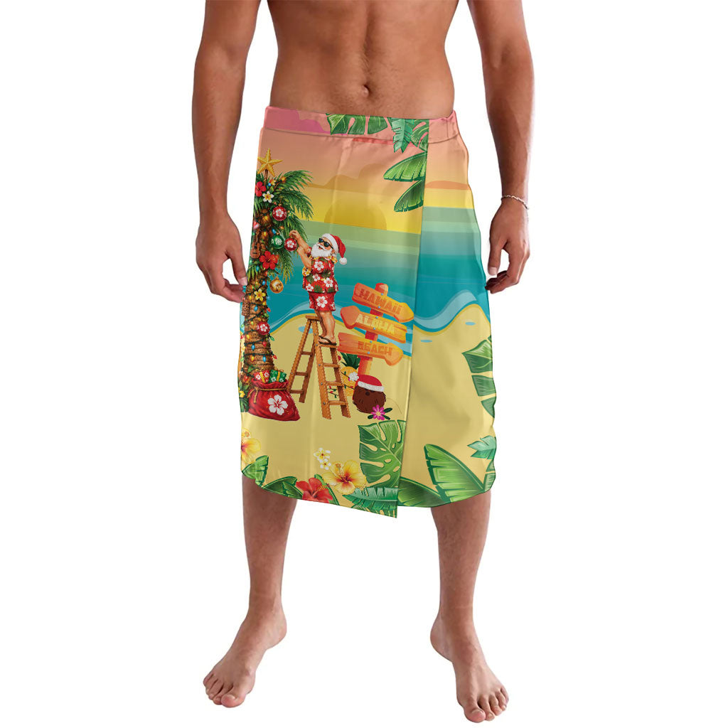 Hawaii Christmas Mele Kalikimaka Lavalava Santa Decorating Xmas Palm Tree Tropical Vibes LT14 Multicolor - Polynesian Pride