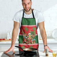Hawaii Christmas Mele Kalikimaka Apron Aloha Turtle Santa With Ukulele LT14 - Polynesian Pride