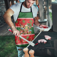 Hawaii Christmas Mele Kalikimaka Apron Aloha Turtle Santa With Ukulele LT14 - Polynesian Pride