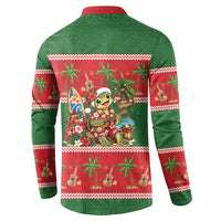 Hawaii Christmas Mele Kalikimaka Button Sweatshirt Aloha Turtle Santa With Ukulele LT14 - Polynesian Pride