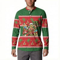 Hawaii Christmas Mele Kalikimaka Button Sweatshirt Aloha Turtle Santa With Ukulele LT14 - Polynesian Pride