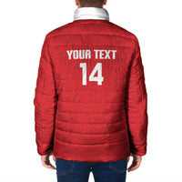 Mate Maa Tonga Rugby Custom Padded Jacket 2026 Tongan Ngatu Pattern Red LT14 - Polynesian Pride