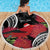 Personalized Mele Kalikimaka Hawaii Beach Blanket I'iwi Bird With Ohia Lehua - Black Color